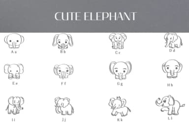 Cute Eelphant by Heartcraft Atelier — Dingbats Font — thumbnail 2