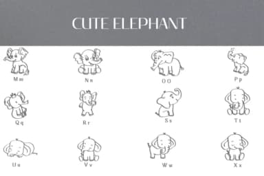 Cute Eelphant by Heartcraft Atelier — Dingbats Font — thumbnail 3
