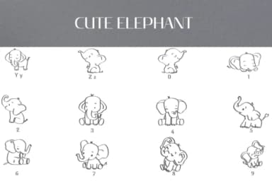 Cute Eelphant by Heartcraft Atelier — Dingbats Font — thumbnail 4