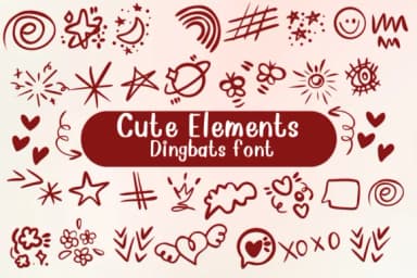 Cute Elements by Nongyao — Dingbats Font — thumbnail 1