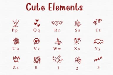 Cute Elements by Nongyao — Dingbats Font — thumbnail 3