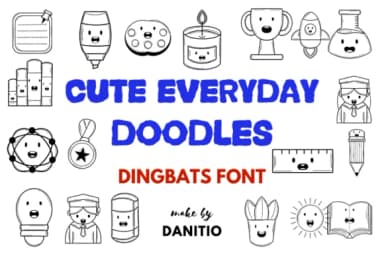 Cute Everyday by danita.kukkai — Dingbats Font — thumbnail 1