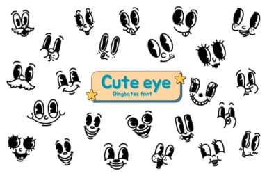 Cute Eye by Chonada — Dingbats Font — thumbnail 1