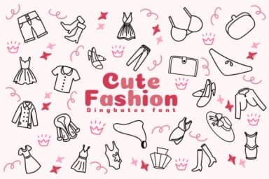 Cute Fashion by Chonada — Dingbats Font — thumbnail 1
