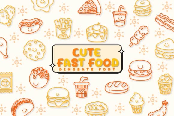 Cute Fast Food by Chonada — Dingbats Font