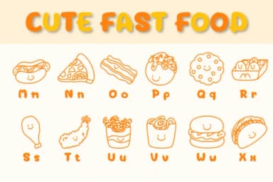 Cute Fast Food by Chonada — Dingbats Font — thumbnail 3