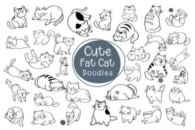 Cute Fat Cat by Pui Art — Dingbats Font — thumbnail 1