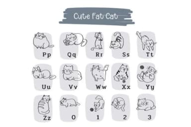 Cute Fat Cat by Pui Art — Dingbats Font — thumbnail 3