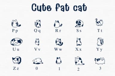 Cute Fat Cat by Sontaya — Dingbats Font — thumbnail 3