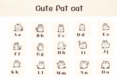 Cute Fat Cat by Ketsarin — Dingbats Font — thumbnail 2