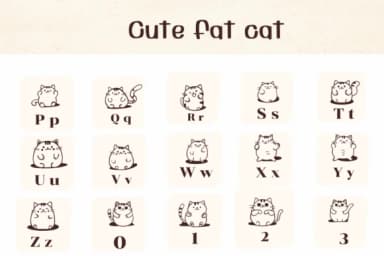 Cute Fat Cat by Ketsarin — Dingbats Font — thumbnail 3