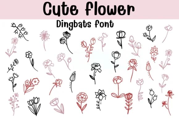 Cute Flower by Sontaya — Dingbats Font