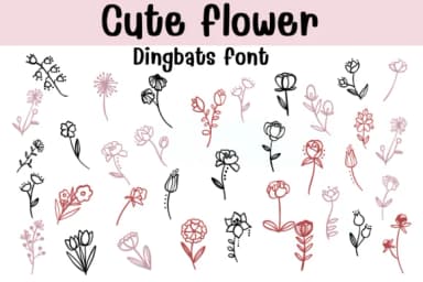 Cute Flower by Sontaya — Dingbats Font — thumbnail 1