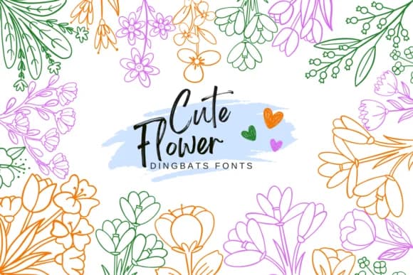 Cute Flower by Suphitchaya — Dingbats Font