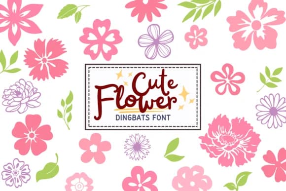 Cute Flower by PraewDesigns — Dingbats Font