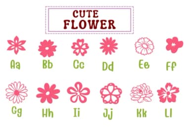 Cute Flower by PraewDesigns — Dingbats Font — thumbnail 2