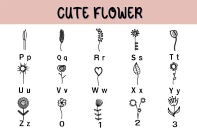 Cute Flower by Nun Sukhwan — Dingbats Font — thumbnail 3