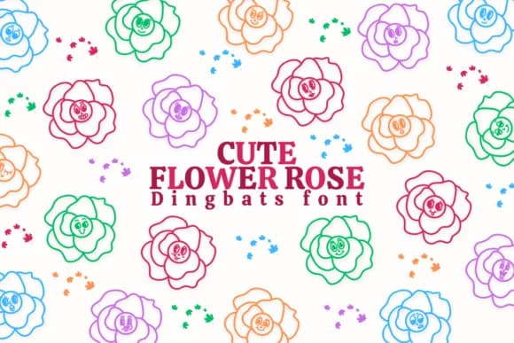 Cute Flower Rose by Chonada — Dingbats Font