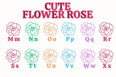 Cute Flower Rose by Chonada — Dingbats Font — thumbnail 3