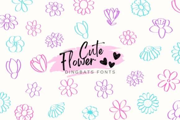 Cute Flowers by Suphitchaya — Dingbats Font