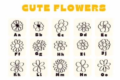 Cute Flowers by Suphitchaya — Dingbats Font — thumbnail 2