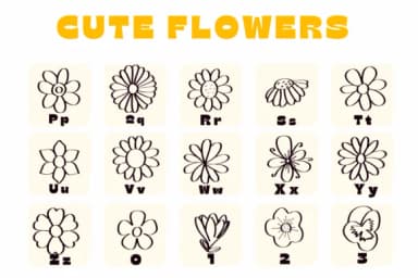 Cute Flowers by Suphitchaya — Dingbats Font — thumbnail 3