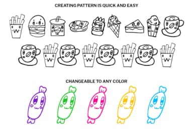 Cute Food Monsters by digitalplannerland — Dingbats Font — thumbnail 3