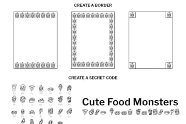 Cute Food Monsters by digitalplannerland — Dingbats Font — thumbnail 6