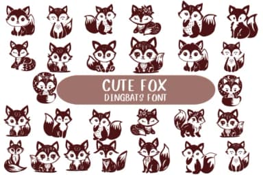 Cute Fox by Nongyao — Dingbats Font — thumbnail 1