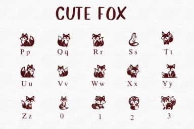 Cute Fox by Nongyao — Dingbats Font — thumbnail 3