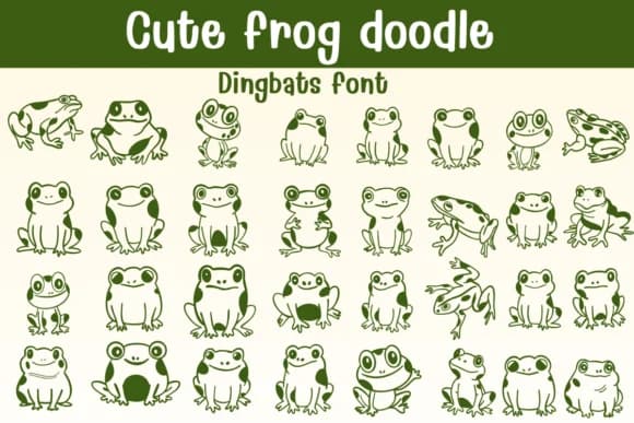 Cute Frog Doodle by Sontaya — Dingbats Font