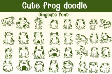 Cute Frog Doodle by Sontaya — Dingbats Font — thumbnail 1