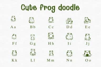 Cute Frog Doodle by Sontaya — Dingbats Font — thumbnail 2