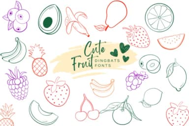 Cute Fruit by Suphitchaya — Dingbats Font — thumbnail 1