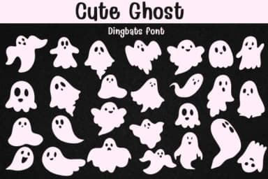 Cute Ghost by Sontaya — Dingbats Font — thumbnail 1