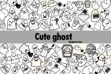 Cute Ghost by Chonada — Dingbats Font — thumbnail 1
