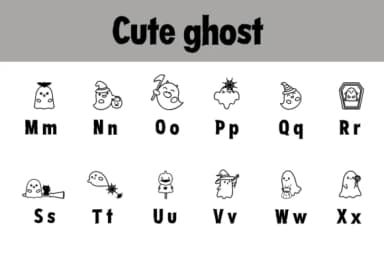 Cute Ghost by Chonada — Dingbats Font — thumbnail 3