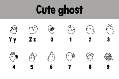 Cute Ghost by Chonada — Dingbats Font — thumbnail 4