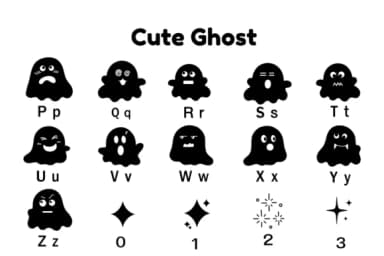 Cute Ghost by Nun Sukhwan — Dingbats Font — thumbnail 7