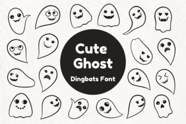 Cute Ghost by Nun Sukhwan — Dingbats Font — thumbnail 1