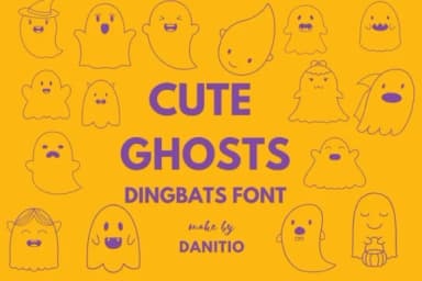 Cute Ghost by danita.kukkai — Dingbats Font — thumbnail 1