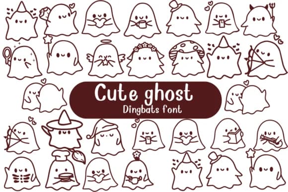 Cute Ghost Font by Nongyao — Dingbats Font