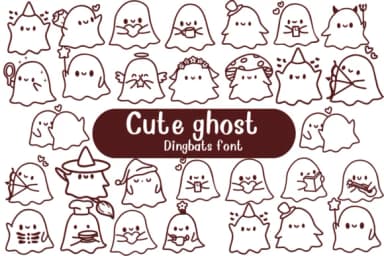 Cute Ghost Font by Nongyao — Dingbats Font — thumbnail 1