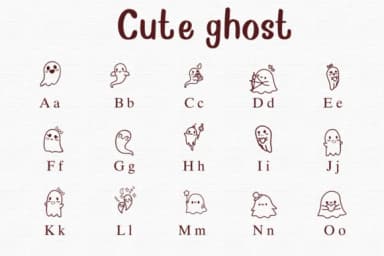 Cute Ghost Font by Nongyao — Dingbats Font — thumbnail 2
