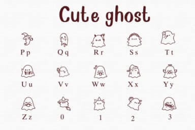 Cute Ghost Font by Nongyao — Dingbats Font — thumbnail 3