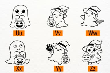 Cute Ghost Halloween by Petal Pixels — Dingbats Font — thumbnail 4