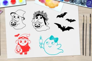 Cute Ghost Halloween by Petal Pixels — Dingbats Font — thumbnail 7