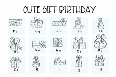 Cute Gift Birthday by Sirinart — Dingbats Font — thumbnail 3