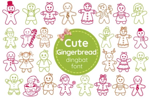 Cute Gingerbread by Pui Art — Dingbats Font
