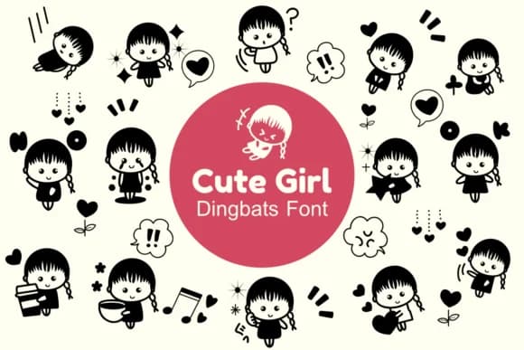 Cute Girl by Nun Sukhwan — Dingbats Font